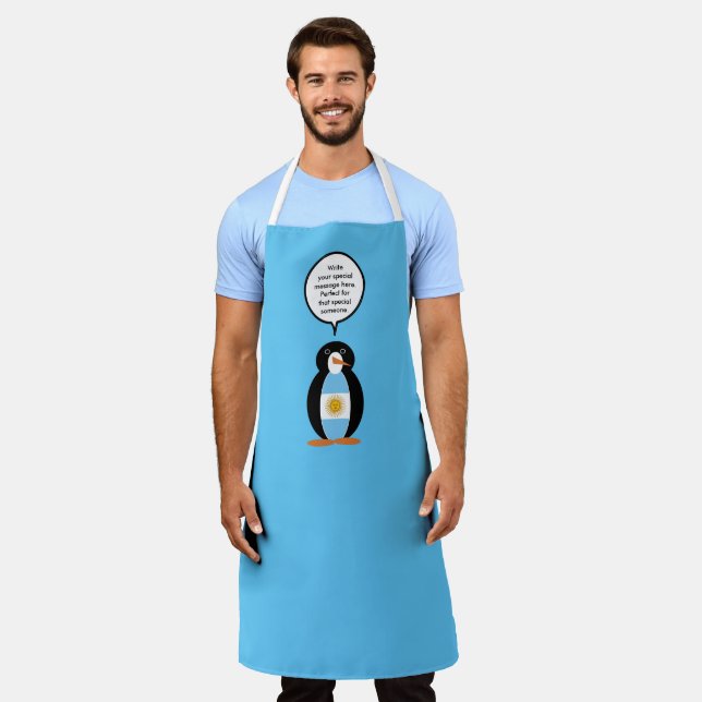 Tablier Drapeau argentin Parlant de Mme Penguin Apron (Porté)