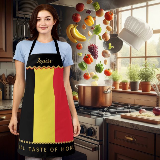 Tablier Drapeau belge Chefs Apron (Belgium Chefs Apron / patriotic, name)