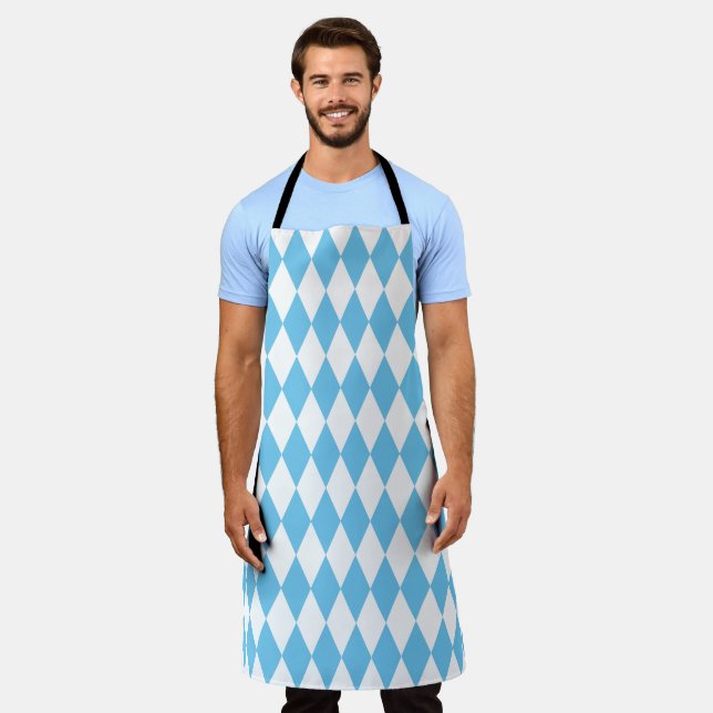 Tablier Drapeau bleu et blanc Bavière Rhombus Motif (Porté)