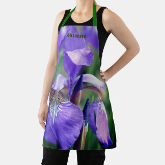 Tablier Drapeau bleu violet Iris Fleur personnalisée