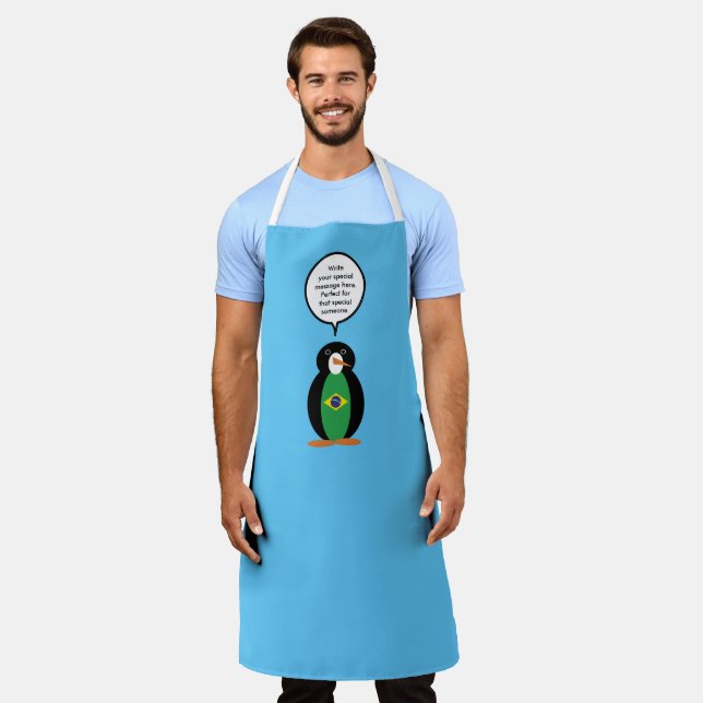 Tablier Drapeau brésilien Ms Penguin Personnalisé  (Porté)