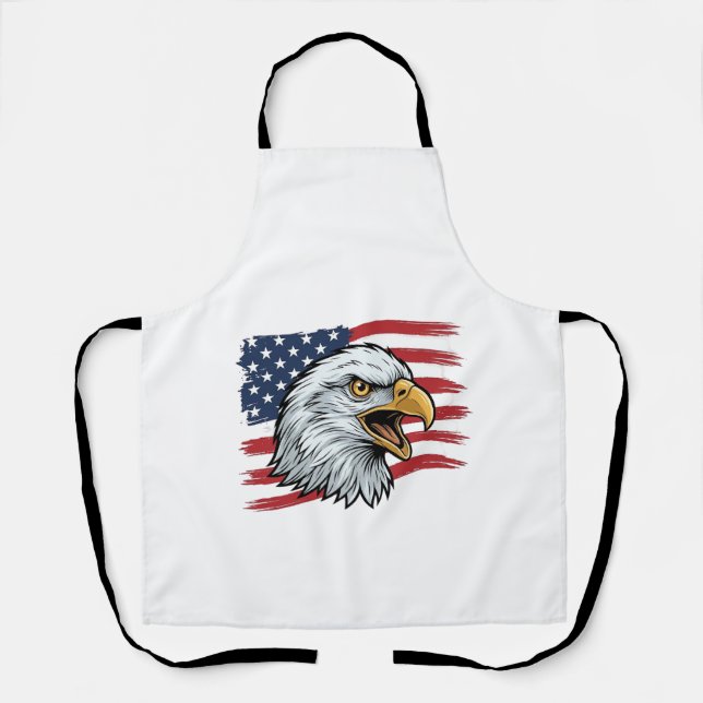 Tablier Drapeau d'aigle patriotique dessin vectoriel vinta (Recto)
