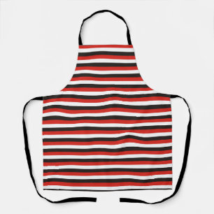 Tablier drapeau d'amsterdam rayures motif rouge blanc noir