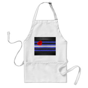 Tablier Drapeau de fierté en cuir SlipperyJoe's noir bleu