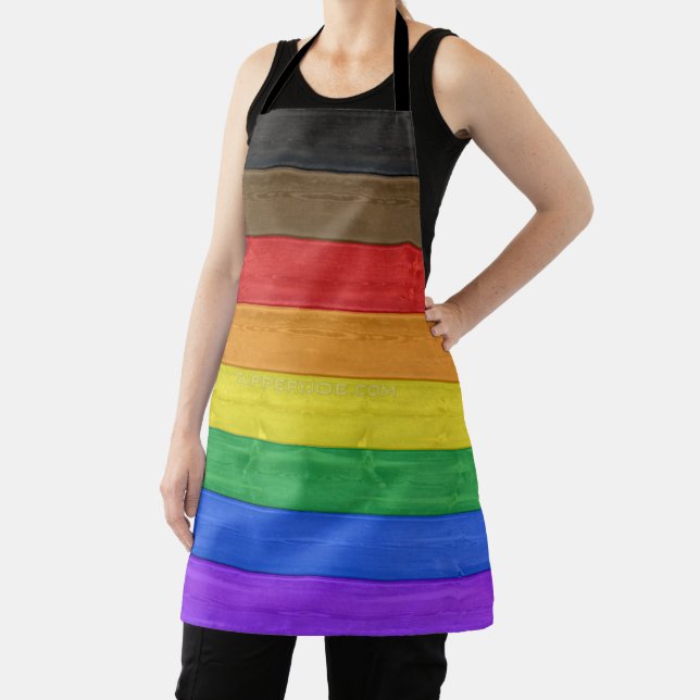 Tablier Drapeau de fierté gay inclusif de SlipperyJoe text (Insitu)