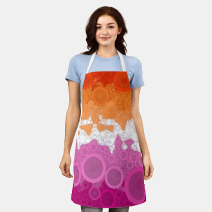 Tablier Drapeau de fierté lesbienne abstrait groovy bohème