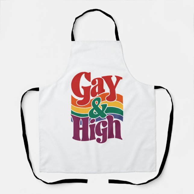 Tablier Drapeau de fierté LGBTQ rétro gay et haut (Recto)