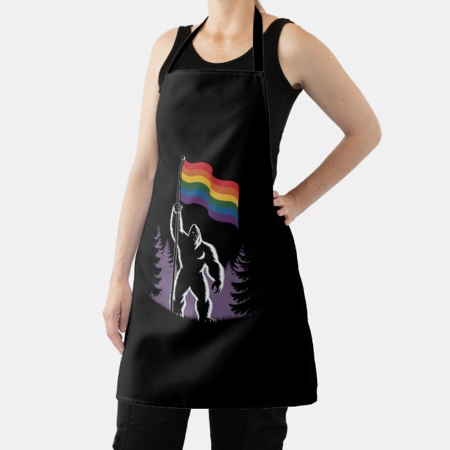 Tablier Drapeau de fierté progressiste LGBTQ Bigfoot Rock  (Insitu)