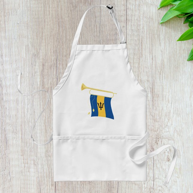 Tablier Drapeau de la Barbade avec Bugle Patriotique Caraï (Créateur téléchargé)