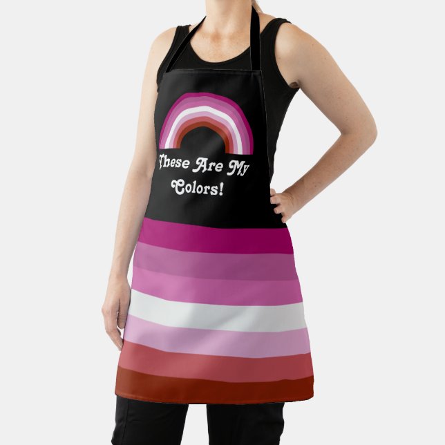 Tablier Drapeau de la fierté lesbienne au rouge à lèvres e (Insitu)