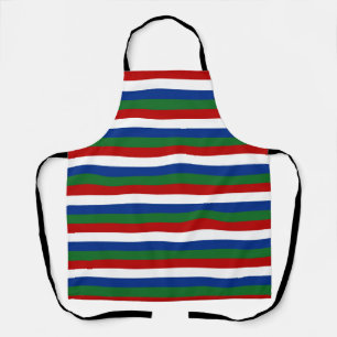 Tablier drapeau de la gambie rayures pays symbole motif ro