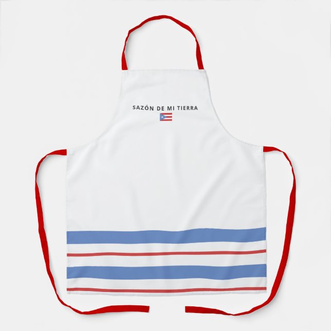 Tablier Drapeau de Porto Rico Sabor de Mi Tierra (Recto)