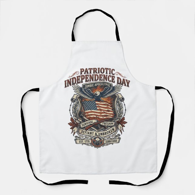 Tablier Drapeau de rouille patriotique Survivant Zombie Ap (Recto)