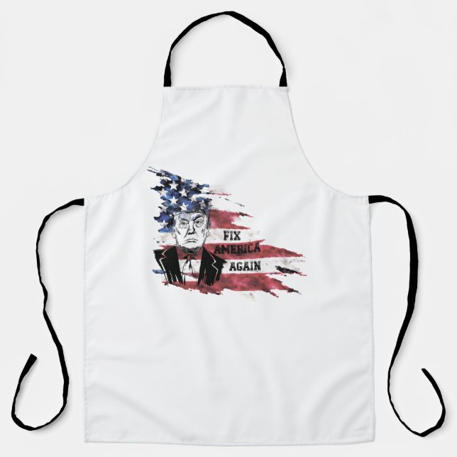 Tablier Drapeau des Etats-Unis.Donald Trump. (Recto)