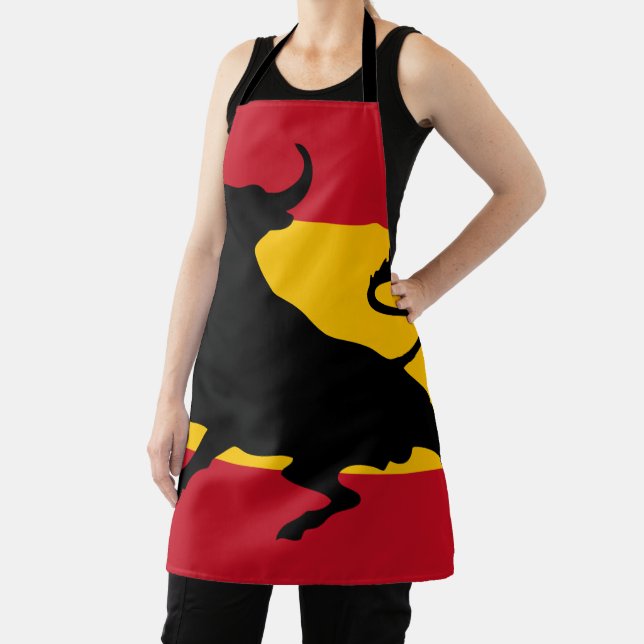 Tablier Drapeau espagnol avec taureau (Insitu)