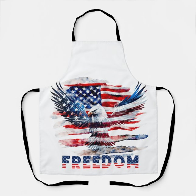 Tablier Drapeau et aigle des Etats-Unis.Liberté. (Recto)
