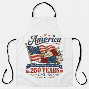 Tablier Drapeau floral 250 ans d'Amérique
