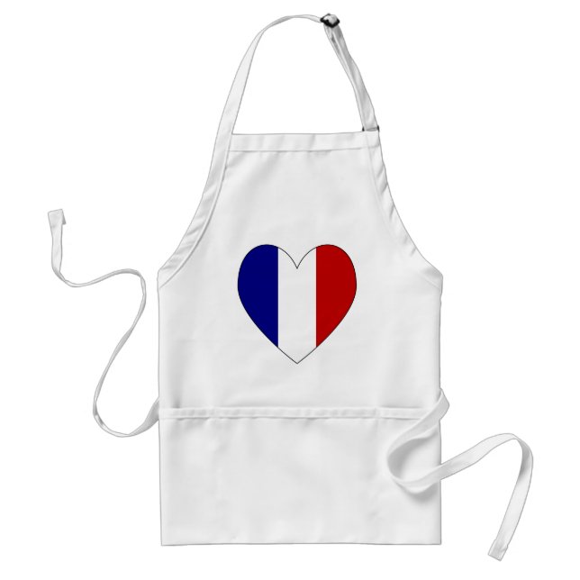 Tablier Drapeau français coeur de la Saint-Valentin 1 (Devant)