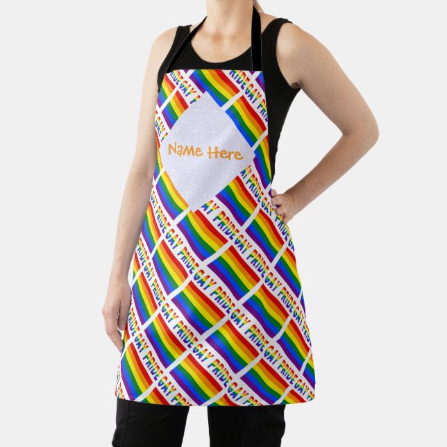 Tablier Drapeau Gay Pride LGBTQ Imprimé Partout (Insitu)