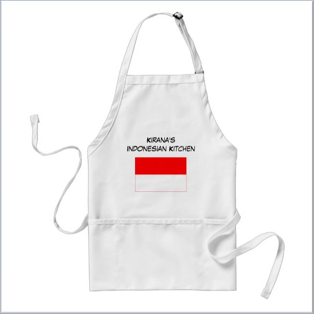Tablier Drapeau indonésien personnalisé blanc et rouge (Créateur téléchargé)