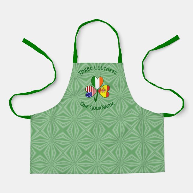 Tablier Drapeau irlandais américain espagnol Trèfle Person (Recto)