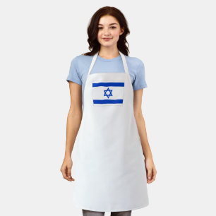 Tablier Drapeau Israël bleu et blanc moderne patriotique m
