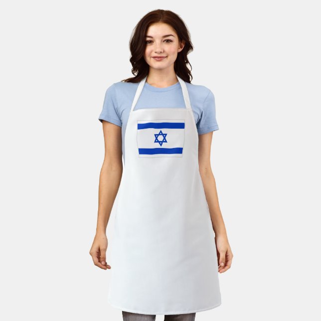 Tablier Drapeau Israël bleu et blanc moderne patriotique m (Porté)
