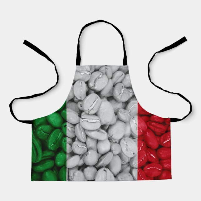Tablier Drapeau italien avec café (Recto)
