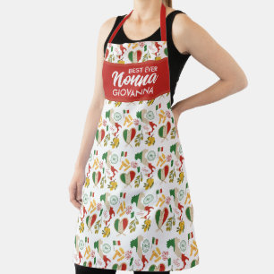 Tablier Drapeau italien Cœur Olive Patrimoine italien