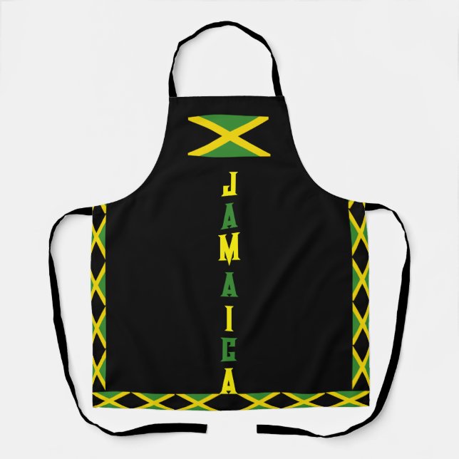 Tablier Drapeau jamaïcain vert jaune noir Jamaïque île (Recto)