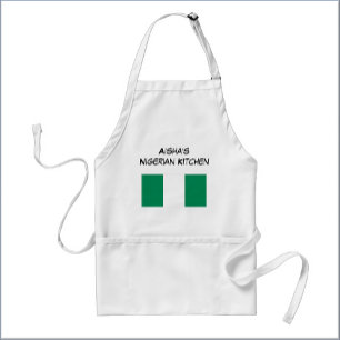 Tablier Drapeau nigérian personnalisé blanc et vert