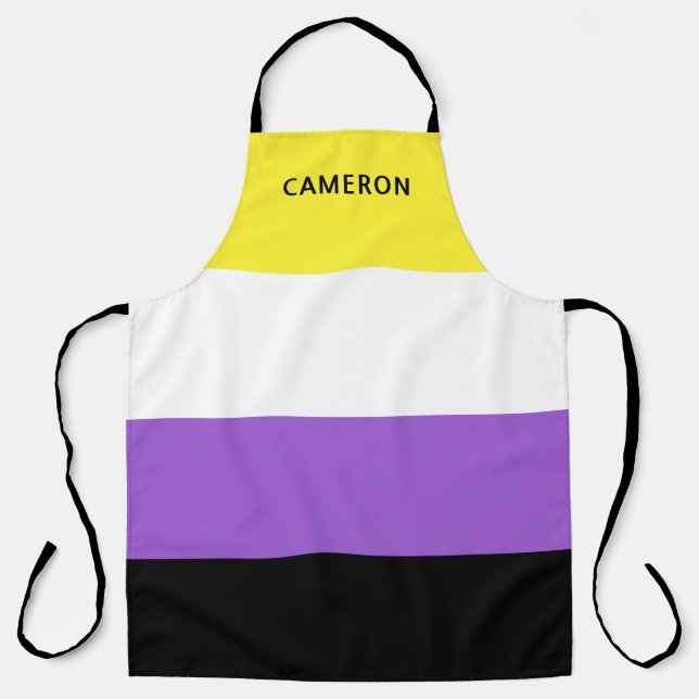 Tablier Drapeau non binaire Monogrammé LGBT (Recto)