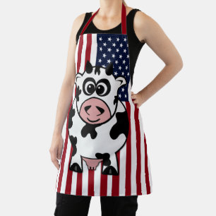 Tablier Drapeau Patriotique Cow USA