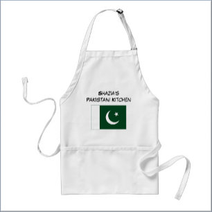 Tablier Drapeau personnalisé du Pakistan blanc et vert
