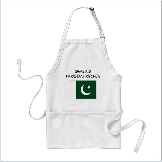 Tablier Drapeau personnalisé du Pakistan blanc et vert (Créateur téléchargé)