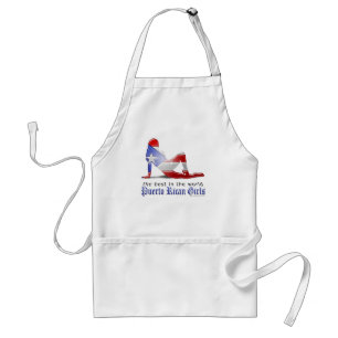Tablier Drapeau portoricain de silhouette de fille