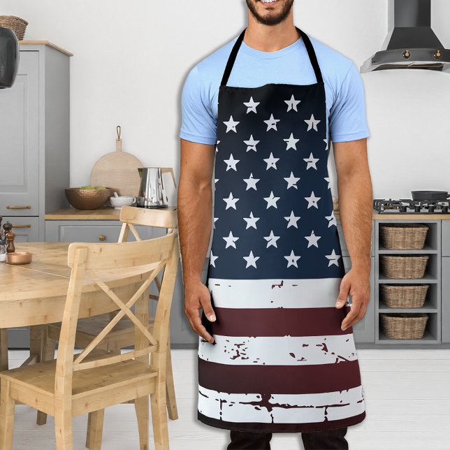 Tablier Drapeau rustique américain Patriotique BBQ (Créateur téléchargé)