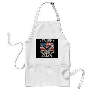 Tablier drapeau Trump 2024 reprenons l'Amérique hommes fem