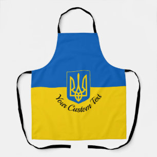 Tablier Drapeau ukrainien avec armoiries et texte personna