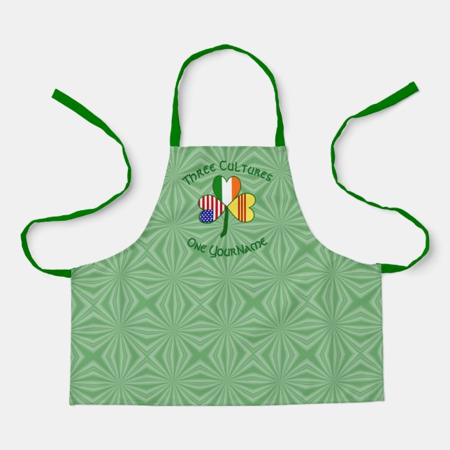 Tablier Drapeaux d'Irlande du Sud Viêt Nam USA Trèfle Pers (Recto)