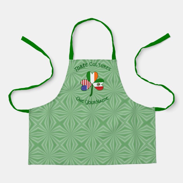 Tablier Drapeaux Mexicains Irlandais Américains Trèfle Per (Recto)