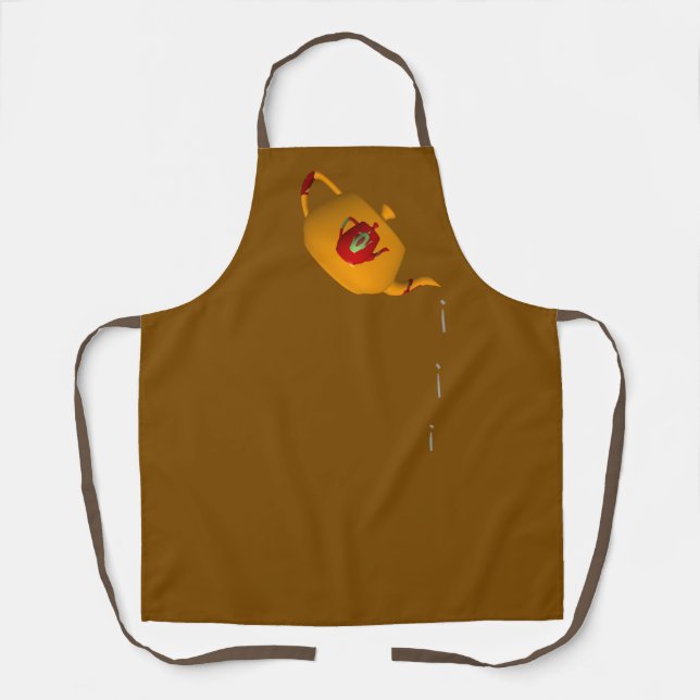 Tablier Drip Drip Double Théière Marron (Recto)