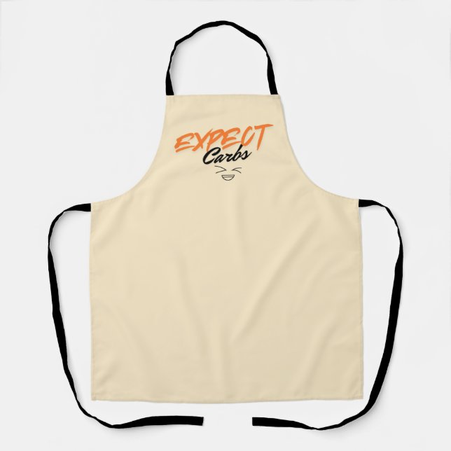 Tablier drôle Attendez des glucides ! Cadeau pour  (Recto)