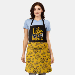 Tablier Drôle Baker Life Citation Vintage Cake Muffin Moti