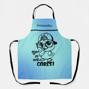 Tablier Drôle Canard avec Citation "Shhh No One Cares"