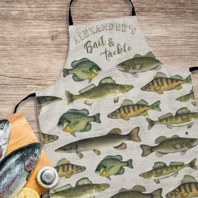 Tablier Drôle Chef Pêcheur Basse Poisson Personnalisé Faun (Créateur téléchargé)