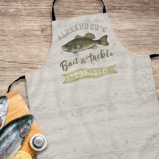 Tablier Drôle Chef Pêcheur Basse Poisson Personnalisé Faun (Créateur téléchargé)