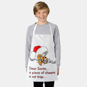 Tablier Drôle Cher Père Noël Souris Liste de Noël Petite