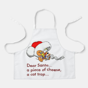 Tablier Drôle Chère souris Père Noël Liste de Noël Petit
