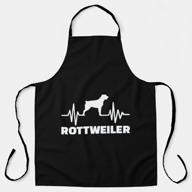 Tablier Drôle chien battement de coeur Rottweiler (Recto)